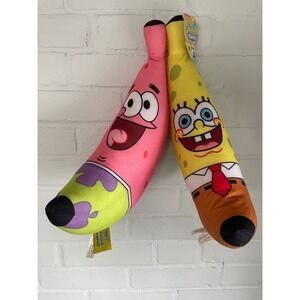 Both SpongeBob SquarePants & Patrick Star Plush Banana Pillow Toy 13"